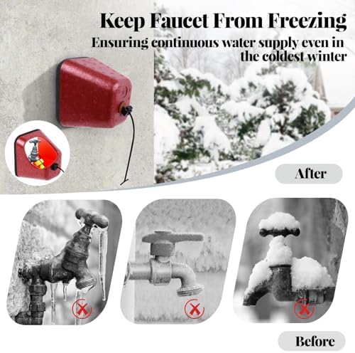 Outdoor Faucet Covers for Winter, 4 PC Spigot Covers Hose Bib Covers, Red