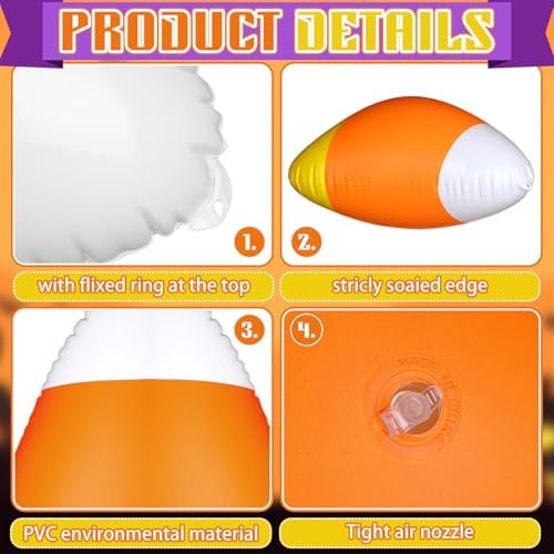 12 Pcs 13.78'' Inflatable Hanging Candy Corn Decorations