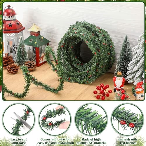 Jutom 50Ft Mini Garland for Crafts 1" Miniature Christmas Garland Strands