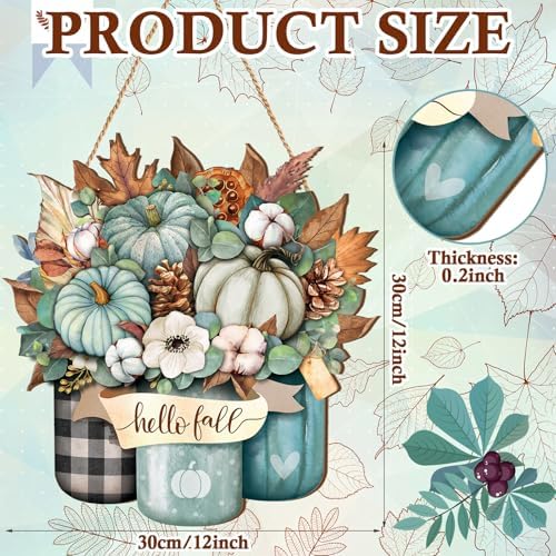 Boao Blue Hello Fall Door Decorations for Home Thanksgiving Decor