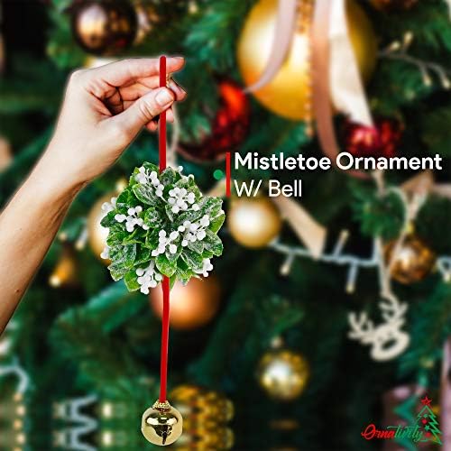 Mistletoe Hanging Kissing Christmas Ornament - Holiday Ball Decoration 10"