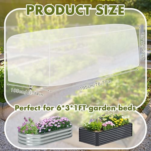 Woanger 3 Pack Garden Netting for Raised Beds 6 x 3 x 2 ft for Garden