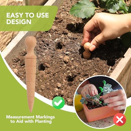 Newspaper Plant Pot Maker Wood Plant Seed Dibber Set Wooden DIY Newspaper Paper Pot Maker for Grow Your Own Seedlings Gardening Seedling Starter Pots Making Tool Paper Pot Press