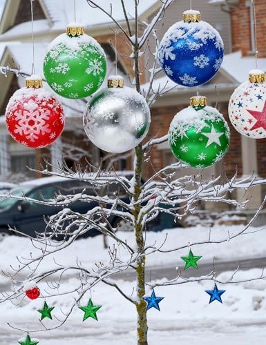 9'' Inflatable Christmas Ornaments Balls, Holiday Party Decorations