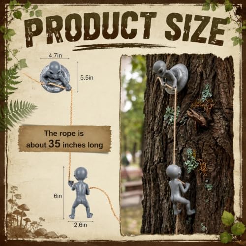 Marsui 2 Pcs Alien Tree Huggers UFO Garden Decor Outdoor Tree Face Decor