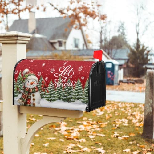 Christmas Snowman Mailbox Cover Magnetic Standard Size 25" X 21"