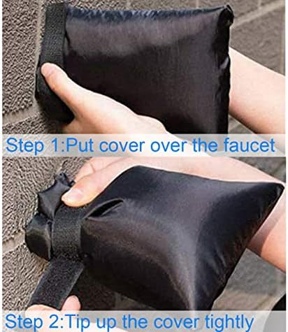 Outdoor Faucet Covers for Winter Freeze Protection, Upgraded Thicken 8.5" H x 6.1" W Outside Garden Faucet Socks for Winter Waterproof Reusable Hose Bibs Insulated Spigot Cover, 4 Pack Black