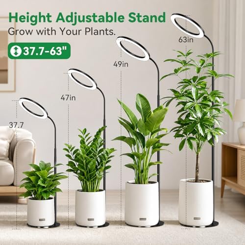 Floor Halo Grow Light for Indoor Plants, Full Spectrum Plant Light