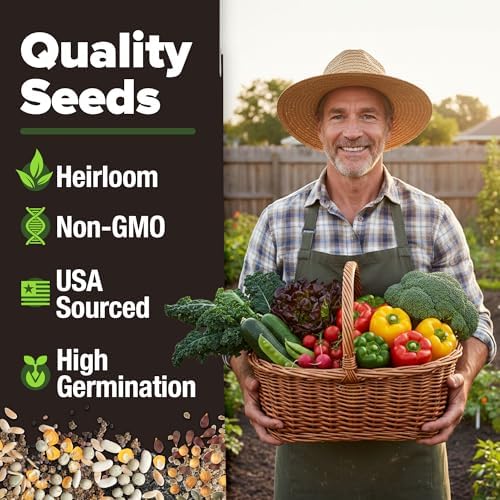 HOME GROWN 15 Variety Survival Seed Vault, 8,800+ Vegetable Seeds