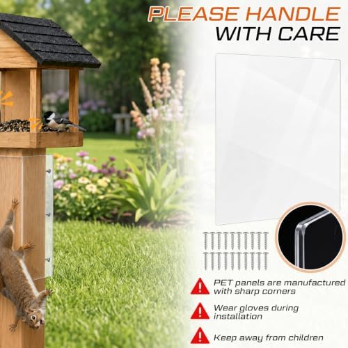 Junkin 4 Pack Squirrel Baffle for 4x4 Square Bird Feeder Pole 16"x20"