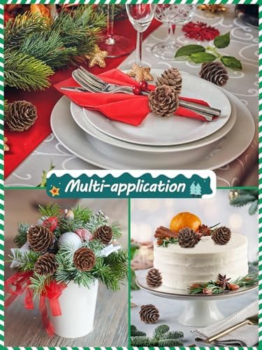 Apipi 1.2" Natural Small Pine Cones Fall Decor Christmas Ornaments, 40 Pcs
