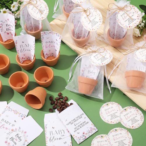 Reallnaive 96 Sets Baby in Bloom Baby Shower Party Favors Seed Packets