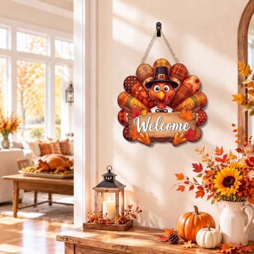 Thanksgiving decorations For Home Turkey Front Door Decor Welcome Sign