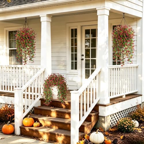 INQCMY Artificial Fake Hanging Flowers Plants for Outdoor Fall Decoration