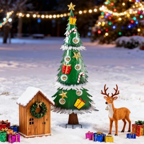 Hausse 2 Pack Christmas Tree with Stakes, 36" Outdoor Christmas Decoration