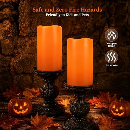 Amagic 3"x6" Flameless Candles, Waterproof LED Pillar Candles, Set of 2