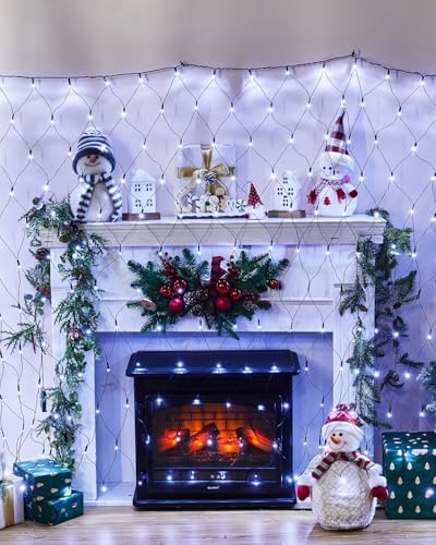 2 Pack 12×5FT 360 LED Christmas Net Lights Outdoor Mesh Lights Waterproof