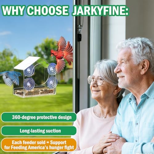 Window Bird Feeder with Strong Suction Cups - Removable Tray