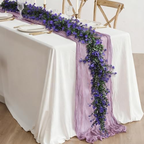 RECUTMS Fake Hanging Eucalyptus Garlands Artificial Purple Vines Plants