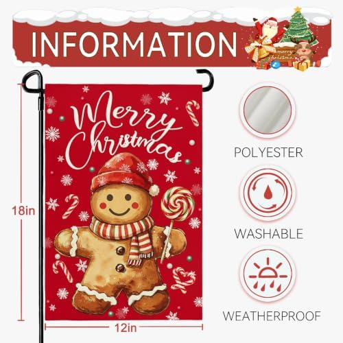 Christmas Garden Flags for Outisde 12 x 18 Inch Double Sided