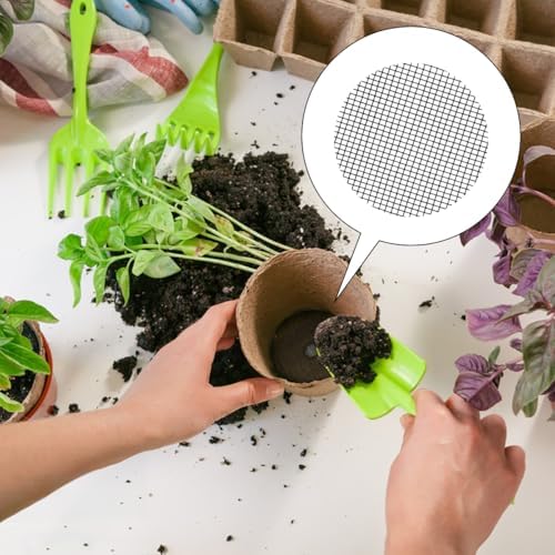100 Pcs Flower Pot Hole Mesh Pad, Rounds Plant Drainage Screens Gasket, Plastic Drainage Hole Pot Bonsai Mesh, Bonsai Bottom Grid Mat, Keep Soil from Flowing Away (2 inch & 4 inch)