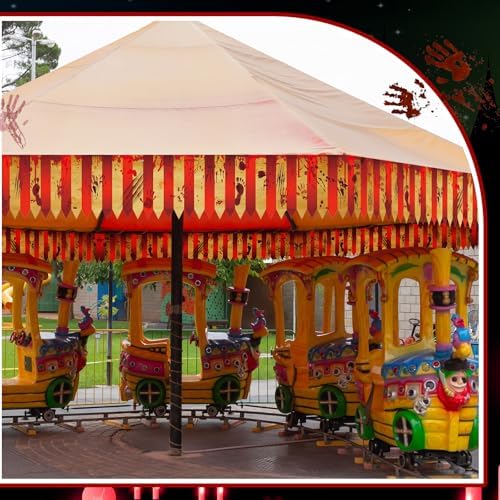 HunnmingRe 4 Pcs Halloween Carnival Tent Creepy Circus Theme Party Decor
