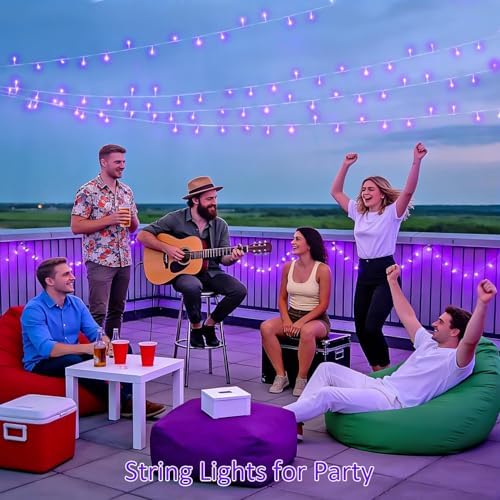 JMEXSUSS 99Ft Purple Halloween Lights, 300 LED Purple Christmas Lights