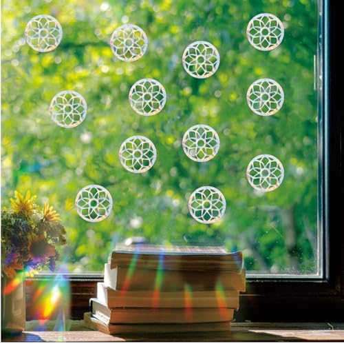 36 PCS Mandala Bird Window Strike Prevention Decals, Anti-Collision Window Stickers, Window Clings for Birds, Bird Decals to Prevent Birds from Hitting Windows, Glass Door Bird Safety Stickers ﻿