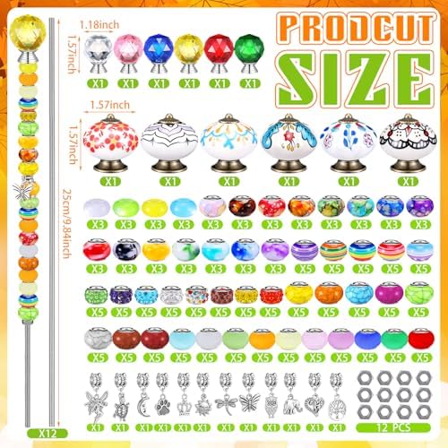 Hicarer 248 Pcs Fall DIY Fairy Wand Beaded Stakes Kit for Garden Craft