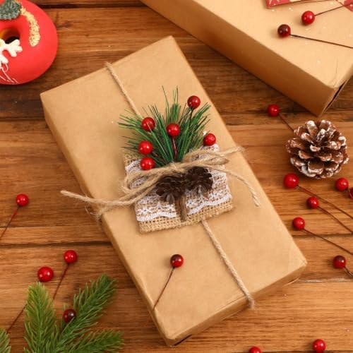 JULBEAR 300 Pcs Wine Red Christmas Artificial Holly Berries for Crafts