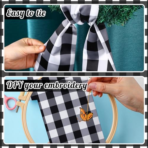 VitalCozy 2 Pcs Wreath Sash for Front Door, Plaid