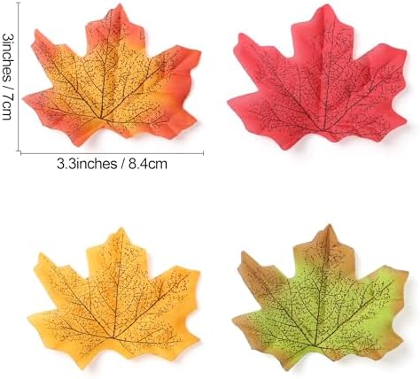 SITUMEIZI 400Pcs Fake Fall Leaves, Maple Leaf for Thanksgiving Decor