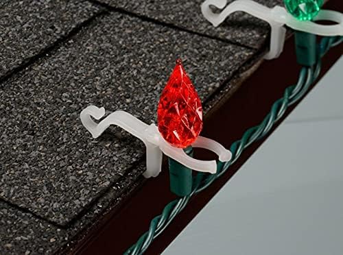 Projectpak All-Purpose Holiday Light Clips for Gutters and Shingles - Mount C5, C6, C7, C9, Mini, Icicle, Rope, LED Lights and More! | 100 Pack