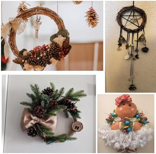 Small Round Grapevine Wreath 6 Inch Rattan Wreaths for Crafts Spring Christmas Holiday Decoration Wedding Home Decor (6 Pack)