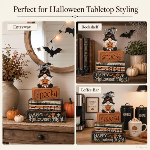Halloween Gnome Decor Indoor, Halloween Table Decorations for Home