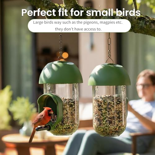 ‌LONA 2 Pack Tube Bird Feeders, Weatherproof Design with 1 Feeding Port