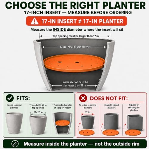2-Pack Round Planter Insert - Plant Pot Insert, 17 inch