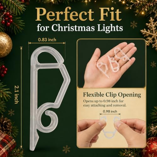 Geegoods Christmas Light Clip,240 Pcs Plastic Outdoor Weatherproof