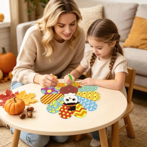 12 PCS Thanksgiving Coloring Placemats Turkey Thanksgiving Paper Placemats