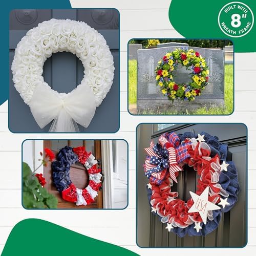 2-Pack 08 Inches Wire Wreath Frame – Round Metal Wreath Form