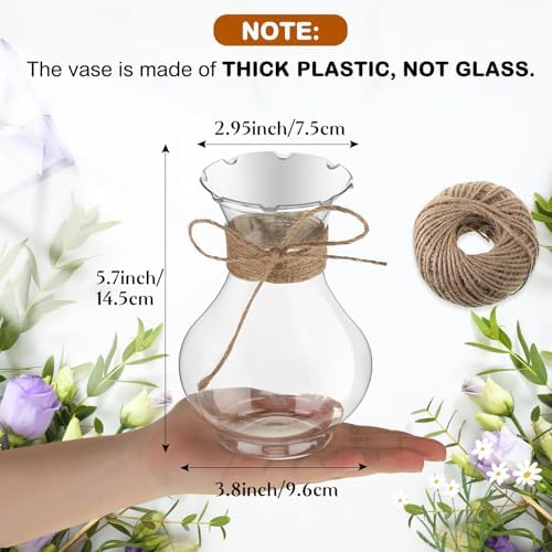 Bokon 5.7" Plastic Small Bud Vases Bulk for Centerpieces, 20 Pcs