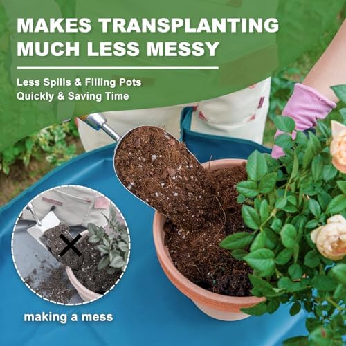 Haliaeetus Potting Soil Scoop, Bend Proof Stainless Steel Gardening Scoop