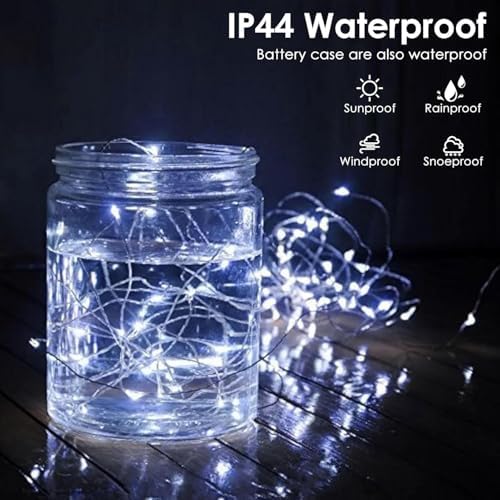 2 Pack Fairy Lights Battery Operated Twinkle Lights with Remote Cool White