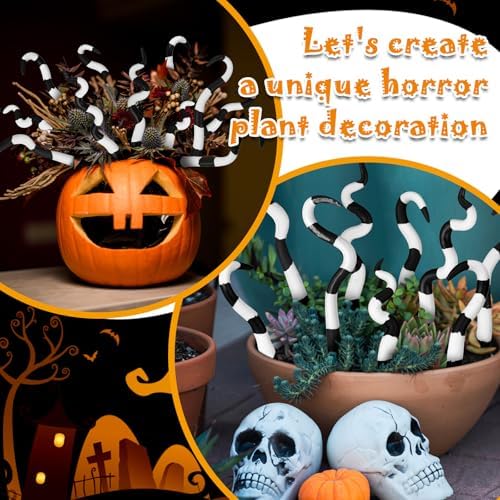 Cinnvoice 12 Pcs Halloween Plant Stakes Octopus Plant Stakes for Decoration