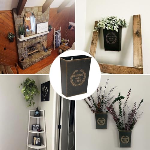 6 Pack Metal Wall Vase, Country Galvanized Wall Vase Box for Country, Bathroom, Rustic Party, Office, Wedding and Home Decor