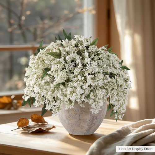 1 Pcs Artificial Berry Stem 36" Realistic Flowers Picks Branches Faux Stem Spray DIY for Holiday Seasonal Farmhouse Mantel DIY Home Decorations (White Green)