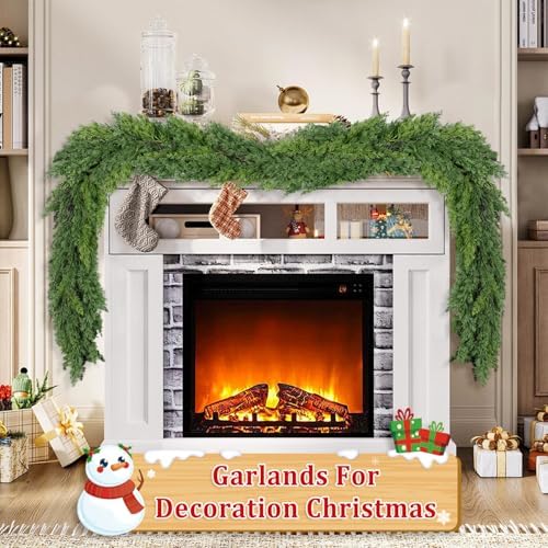 9 Ft Real Touch Christmas Garlands Thick Soft Bendable Pine Cedar Garland