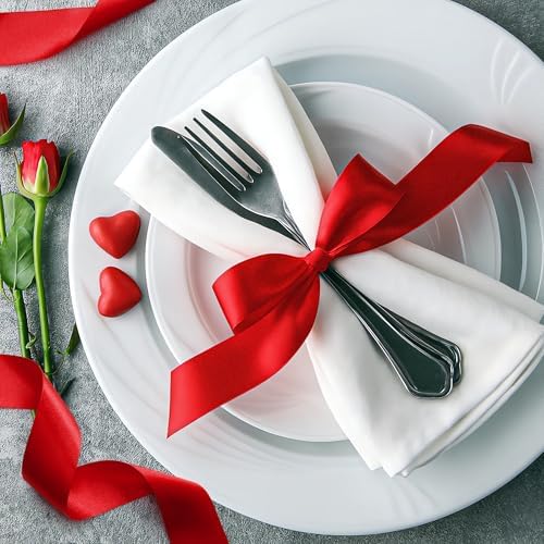 1 1/2 in 30 Yards Polyester Red Ribbon for Gift Wrapping Festival Decor