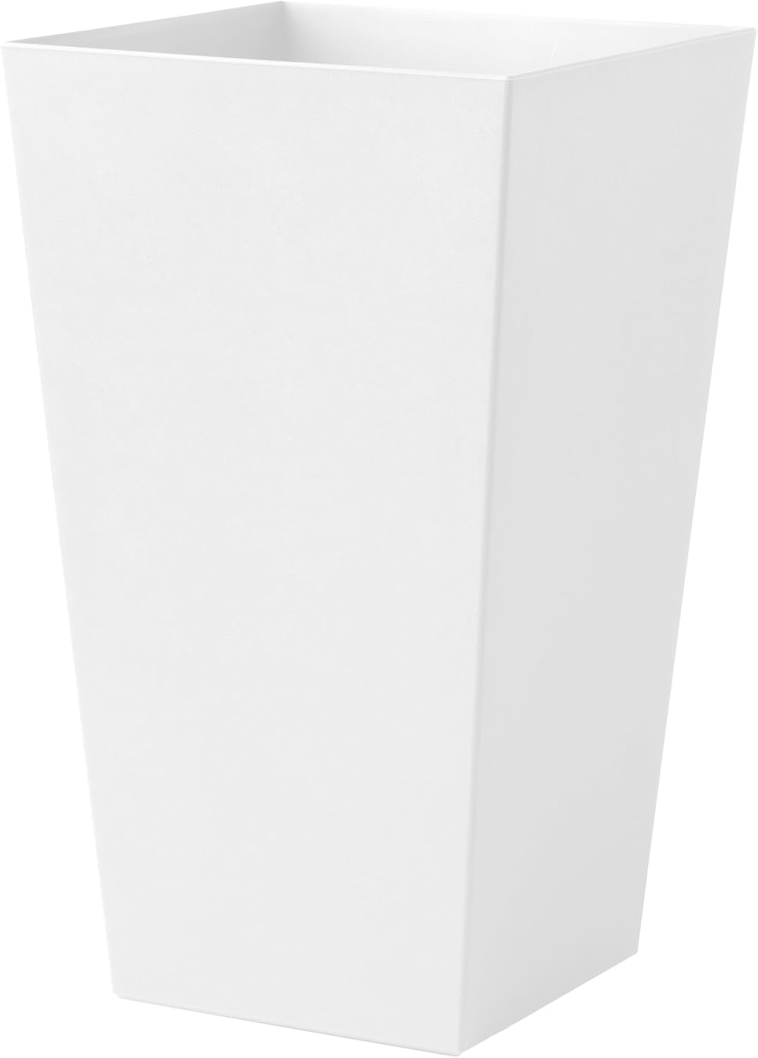 Bloem Finley 20" Tall Recycled Plastic Tapered Planter, White, Set of 2 | Sharp, stylish tapered appearance with a