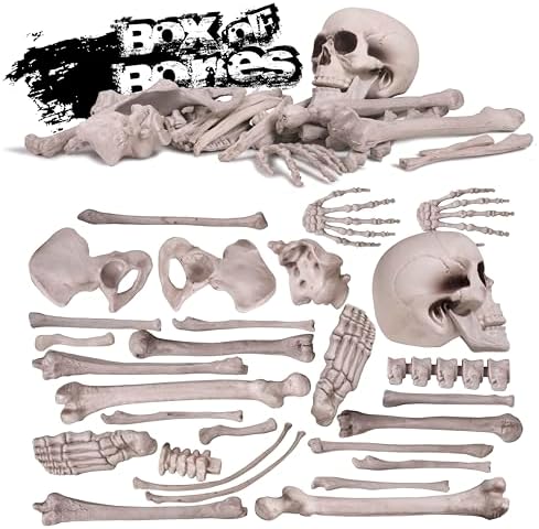 Kangaroo 30 Pcs Plastic Halloween Fake Skulls and Bones for Decoration